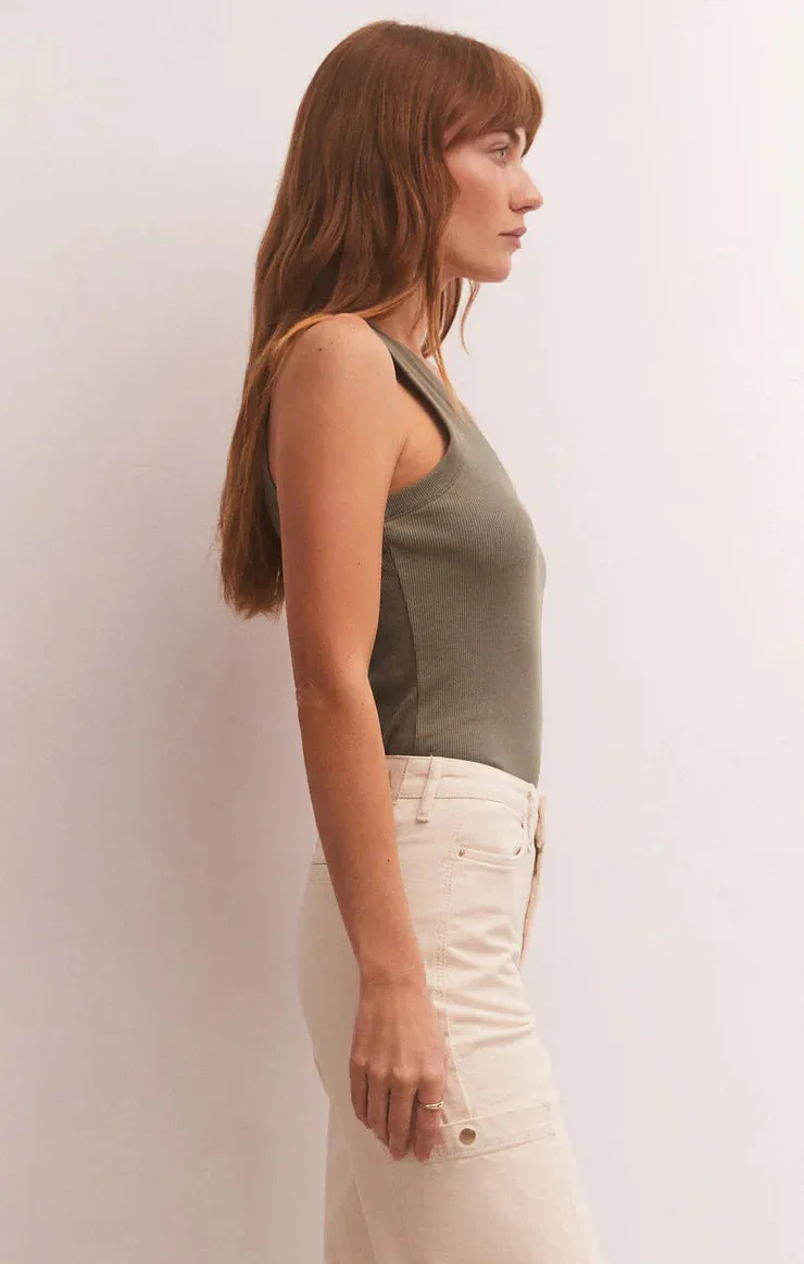 Sirena Ribbed Tank (Evergreen)